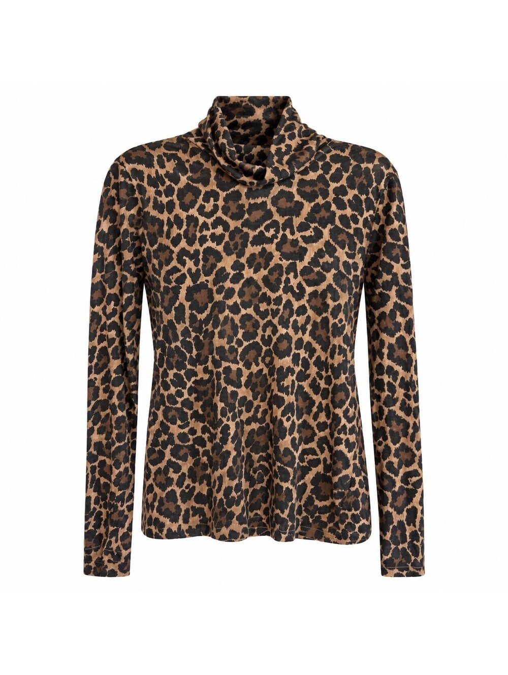 J.Crew M Leopard Tissue Turtleneck 100% Cotton Mob Wife Indie Sleaze Top